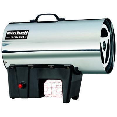 Einhell GE-HG 18 370 Niro Li-Solo D AT Hot air gun Black, Stainless steel