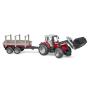 BRUDER Massey Ferguson + Frontloader and timber trailer