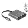 DeLOCK 91000 lecteur de carte mémoire USB 3.2 Gen 2 (3.1 Gen 2) Type-C Gris