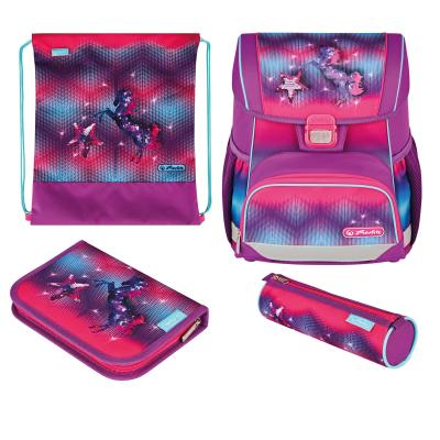 Herlitz Loop Plus Funky Horse set di zaini per la scuola Ragazza Poliestere Rosa, Porpora