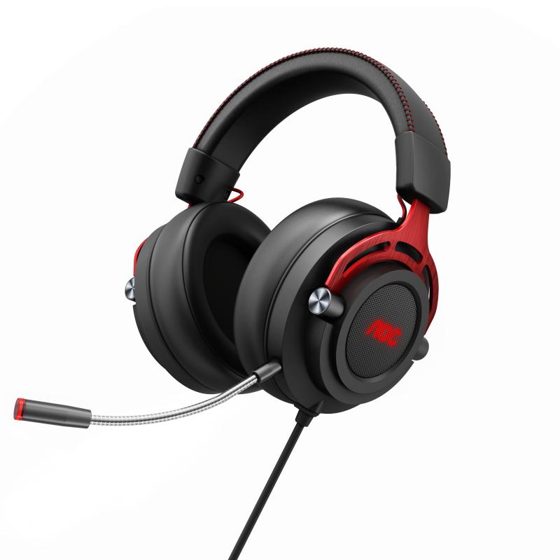 ▷ AOC GH300 headphones/headset Wired Head-band Gaming Black, Red