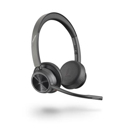 POLY Kopfhörer ▷ Schwarz Bluetooth Trippodo Typ-C Büro/Callcenter | Kopfband USB 4320 Kabellos UC Voyager